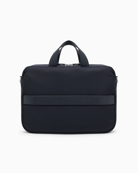 A|x Armani Exchange ASV Pebbled-leather And Nylon Briefcase