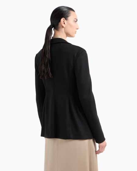 A|x Armani Exchange ASV Single-breasted Jacket In Wool Double Jersey