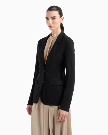 A|x Armani Exchange ASV Single-breasted Jacket In Wool Double Jersey