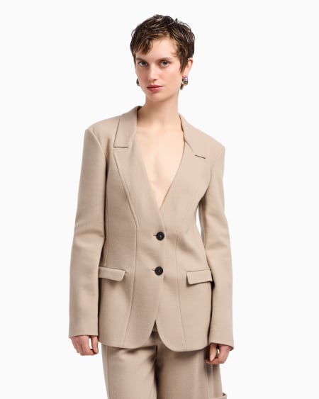 A|x Armani Exchange ASV Single-breasted Jacket In Wool Double Jersey