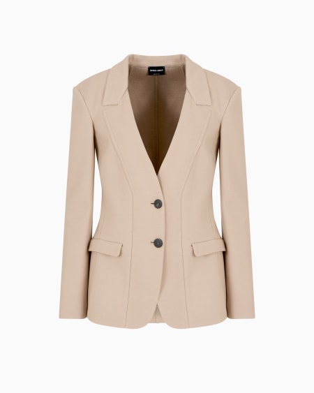 a|x armani exchange ASV single-breasted jacket in wool double jersey