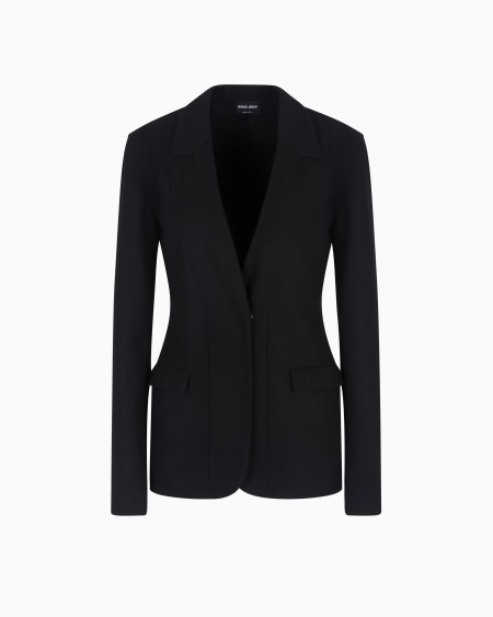 a|x armani exchange ASV single-breasted jacket in wool double jersey