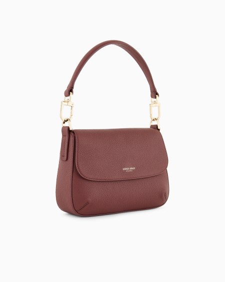 A|x Armani Exchange ASV Small La Prima Soft Pebbled Leather Bag