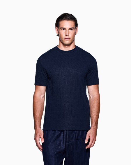 A|x Armani Exchange ASV Stretch Cashmere And Viscose-blend Crew-neck T-shirt