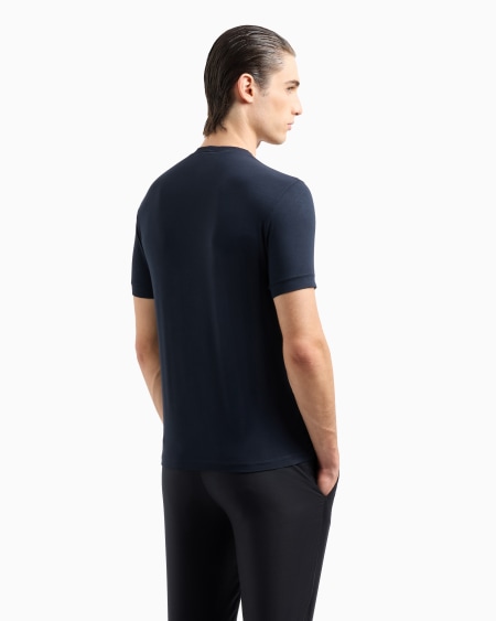 A|x Armani Exchange ASV Stretch Viscose Jersey Jumper With Crew Neck And Short Sleeves