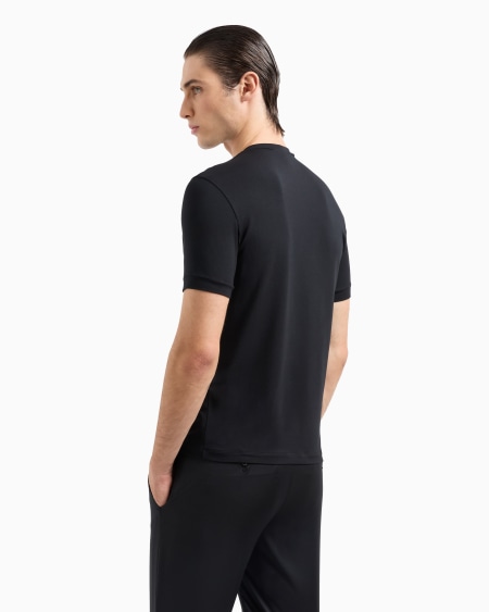A|x Armani Exchange ASV Stretch Viscose Jersey Jumper With Crew Neck And Short Sleeves