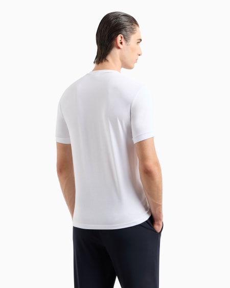 A|x Armani Exchange ASV Stretch Viscose Jersey Jumper With Crew Neck And Short Sleeves