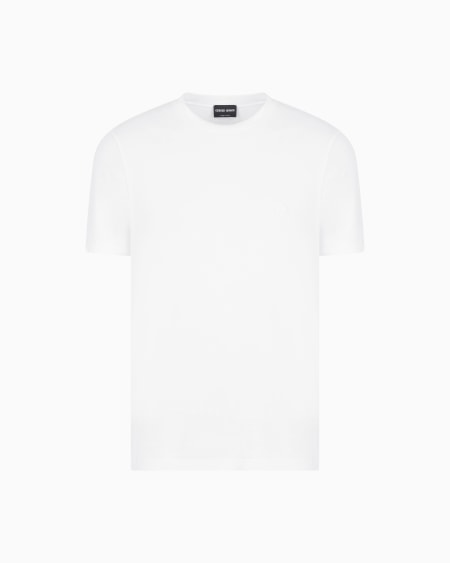 a|x armani exchange ASV stretch viscose jersey jumper with crew neck and short sleeves