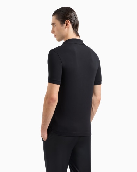 A|x Armani Exchange ASV Stretch Viscose Jersey Short-sleeved Polo Shirt