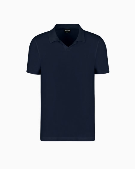 a|x armani exchange ASV stretch viscose jersey short-sleeved polo shirt