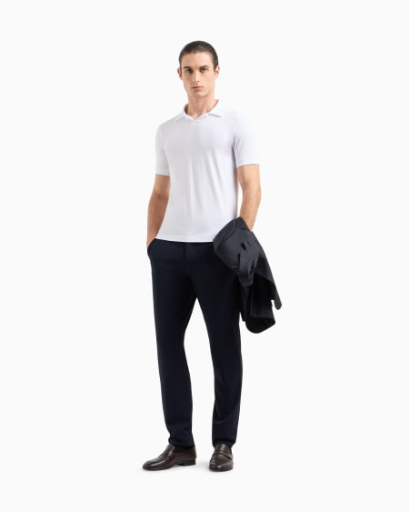 A|x Armani Exchange ASV Stretch Viscose Jersey Short-sleeved Polo Shirt