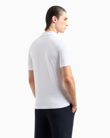 A|x Armani Exchange ASV Stretch Viscose Jersey Short-sleeved Polo Shirt