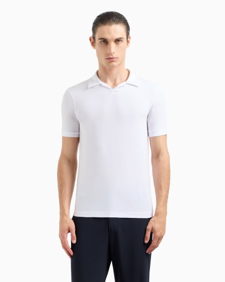 A|x Armani Exchange ASV Stretch Viscose Jersey Short-sleeved Polo Shirt