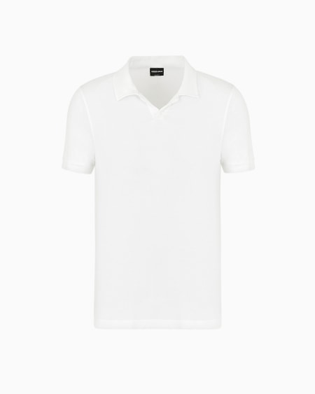a|x armani exchange ASV stretch viscose jersey short-sleeved polo shirt