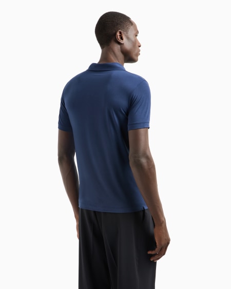 A|x Armani Exchange ASV Stretch Viscose Jersey Short-sleeved Polo Shirt