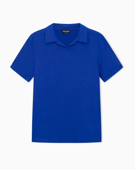 a|x armani exchange ASV stretch viscose jersey short-sleeved polo shirt