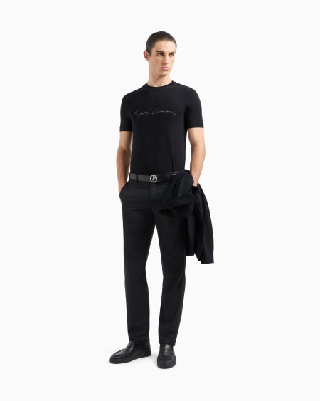 A|x Armani Exchange ASV Stretch-viscose T-shirt With Signature Logo