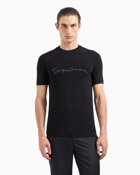 A|x Armani Exchange ASV Stretch-viscose T-shirt With Signature Logo
