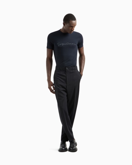 A|x Armani Exchange ASV Stretch-viscose T-shirt With Signature Logo