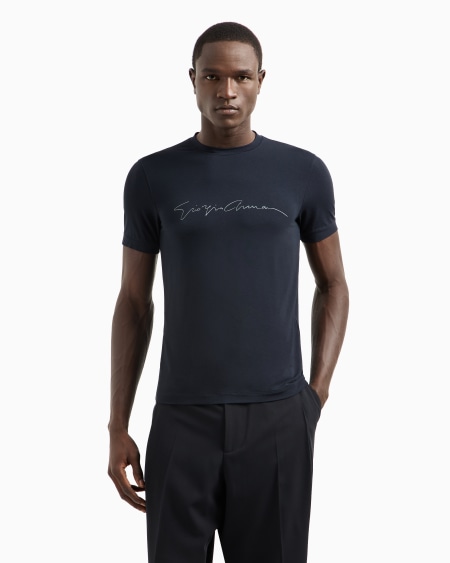 A|x Armani Exchange ASV Stretch-viscose T-shirt With Signature Logo