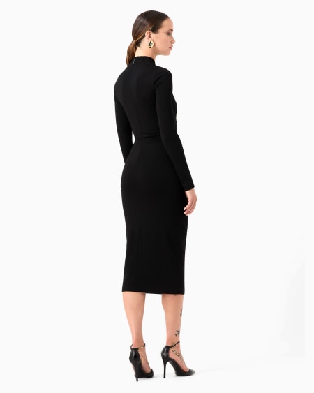 A|x Armani Exchange ASV Viscose-blend Milano-stitch Midi Dress