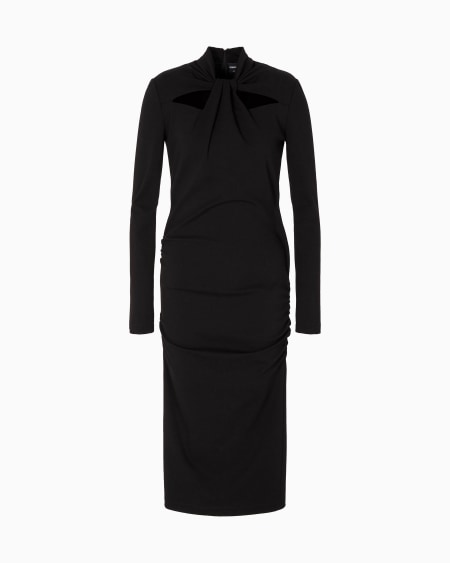 a|x armani exchange ASV viscose-blend Milano-stitch midi dress