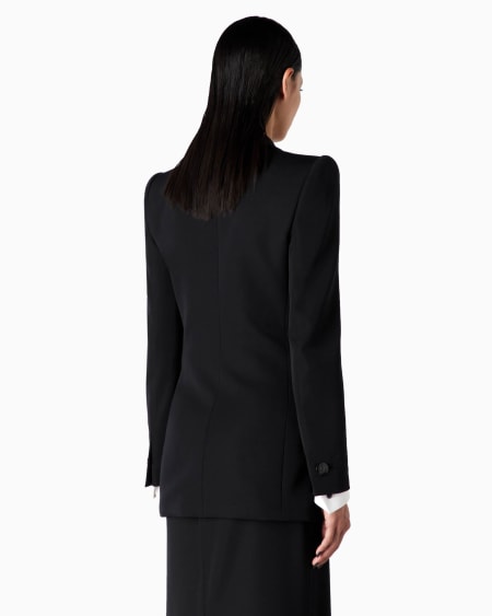 A|x Armani Exchange Barathea Wool And Velvet Single-breasted Jacket