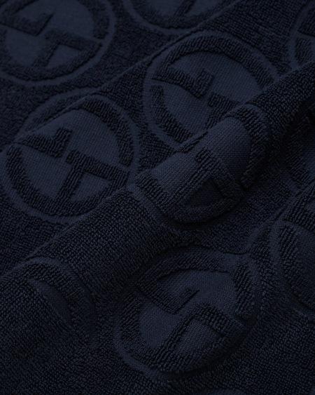 A|x Armani Exchange Beach Towel In Monogram Terry Cotton