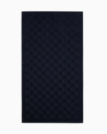 a|x armani exchange Beach towel in monogram terry cotton