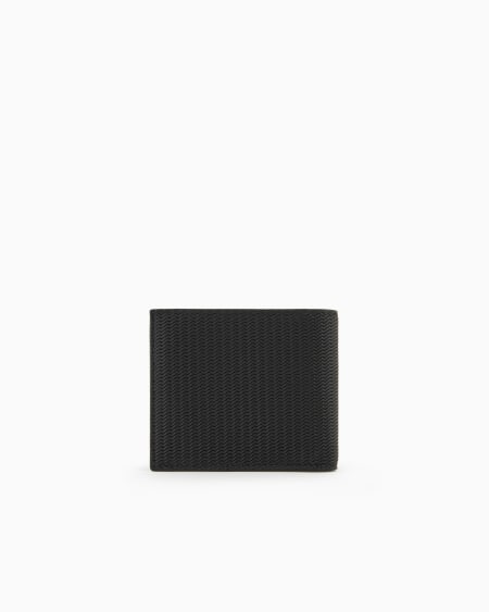 A|x Armani Exchange Bifold Wallet In Embossed Leather