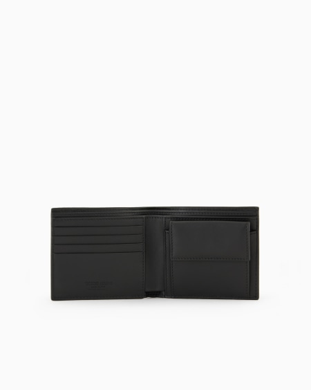 A|x Armani Exchange Bifold Wallet In Embossed Leather