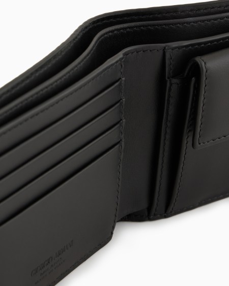 A|x Armani Exchange Bifold Wallet In Embossed Leather