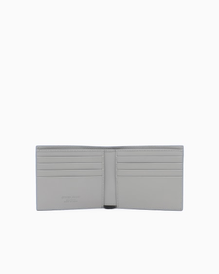 A|x Armani Exchange Bifold Wallet In Embossed Leather