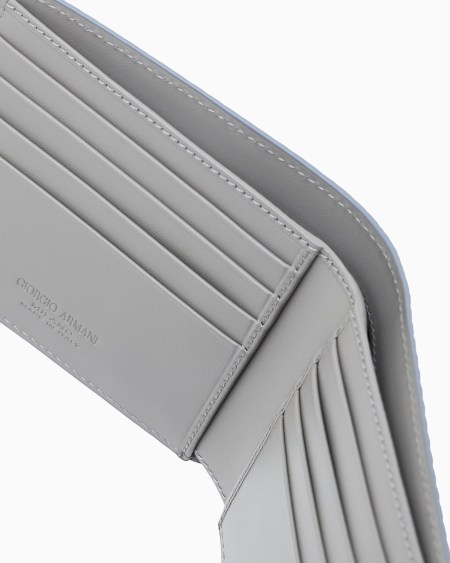 A|x Armani Exchange Bifold Wallet In Embossed Leather