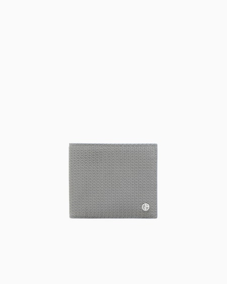 A|x Armani Exchange Bifold Wallet In Embossed Leather