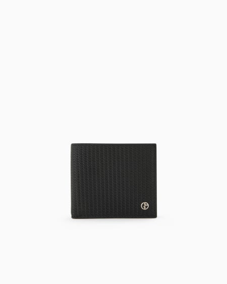 a|x armani exchange Bifold wallet in embossed leather