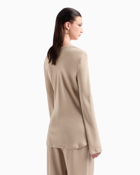 A|x Armani Exchange Blouse In Triple Silk Georgette