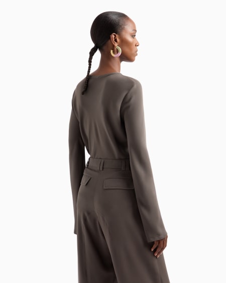 A|x Armani Exchange Blouse In Triple Silk Georgette