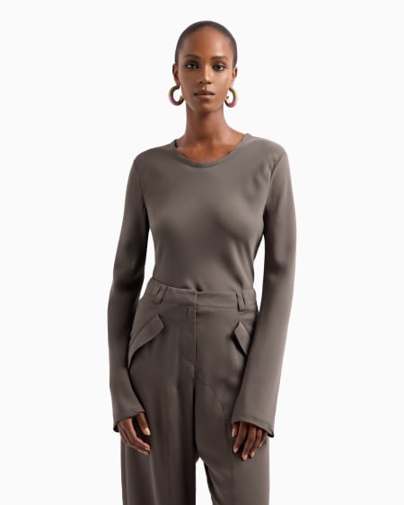 A|x Armani Exchange Blouse In Triple Silk Georgette