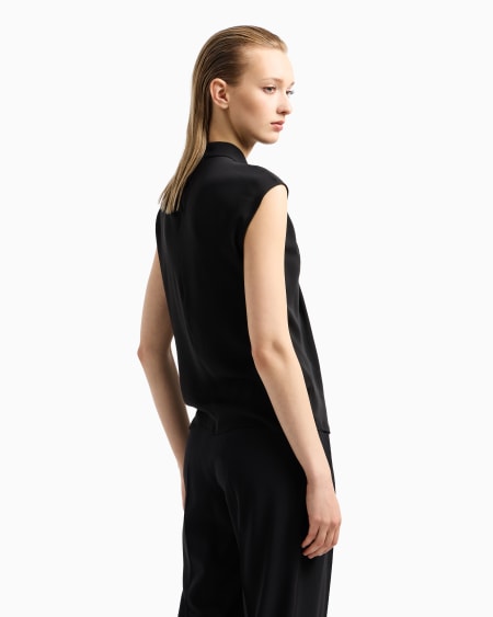 A|x Armani Exchange Blouse In Washed Silk Double Georgette