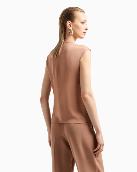 A|x Armani Exchange Blouse In Washed Silk Double Georgette