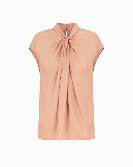 a|x armani exchange Blouse in washed silk double georgette