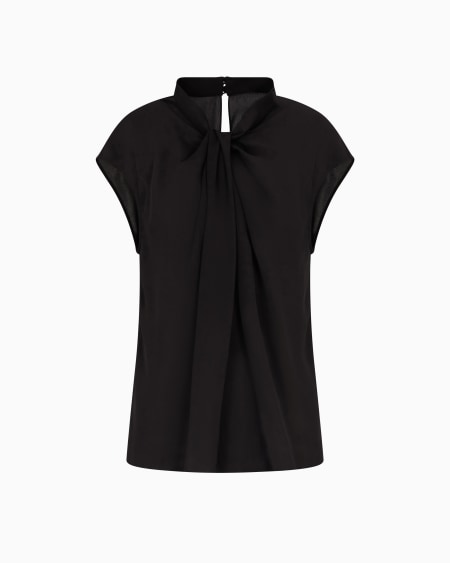 a|x armani exchange Blouse in washed silk double georgette