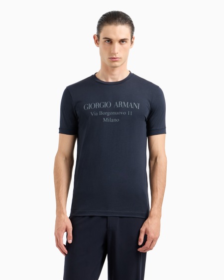 A|x Armani Exchange Borgonuovo 11 Crew-neck T-shirt In Pima Cotton Jersey