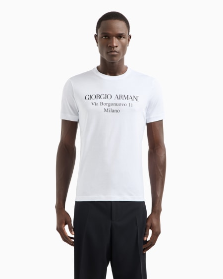 A|x Armani Exchange Borgonuovo 11 Crew-neck T-shirt In Pima Cotton Jersey