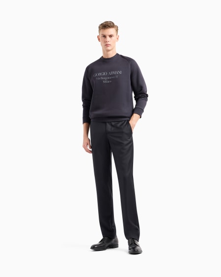 A|x Armani Exchange Borgonuovo 11 Sweatshirt In Cotton Double Jersey