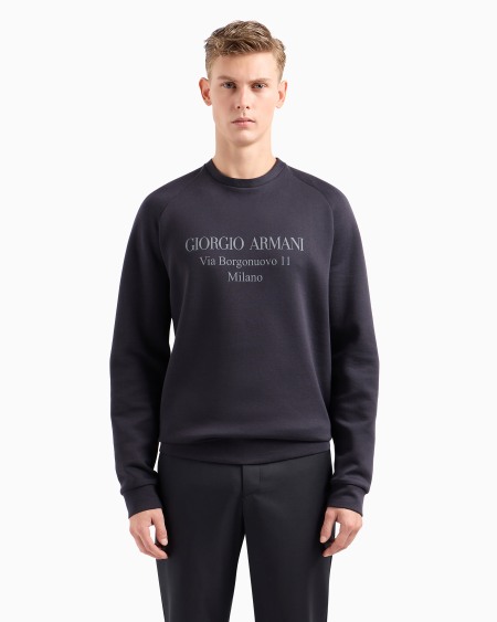 A|x Armani Exchange Borgonuovo 11 Sweatshirt In Cotton Double Jersey