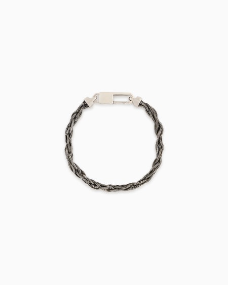 a|x armani exchange Braided sterling silver bracelet
