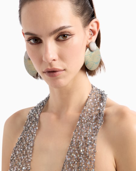 A|x Armani Exchange Brass And Resin Clip-on Earrings