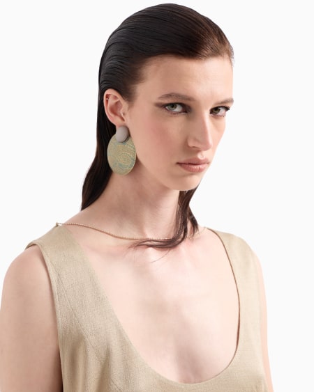 A|x Armani Exchange Brass And Resin Clip-on Earrings